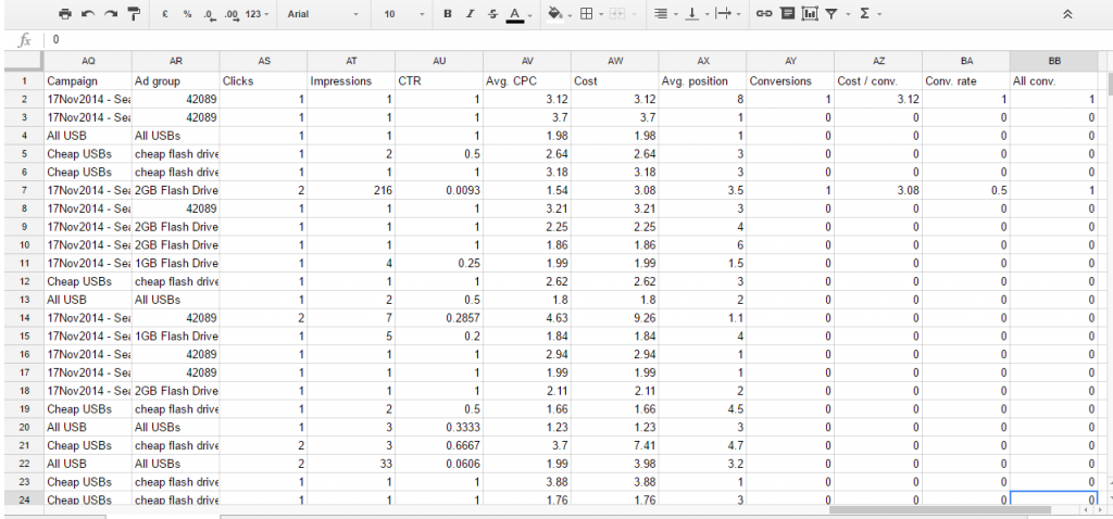 Machine Learning Google Sheets